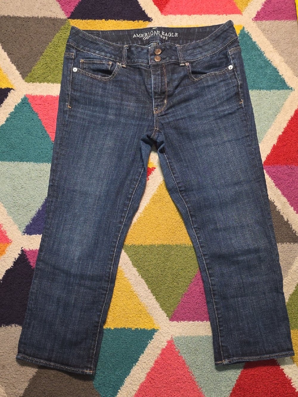 American Eagle Artist Crop Dark Wash Size 12